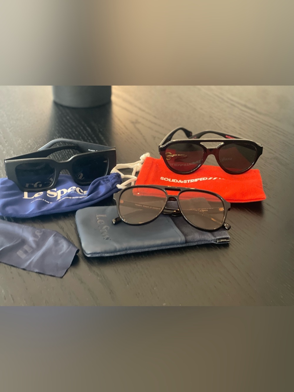 3 pairs of Le Specs Sunglasses in Tragic magic., Atlantis, Jetties, s&s Collab